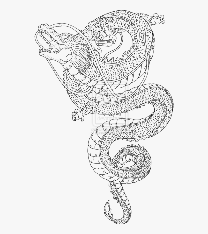 Picture Free Library Shenron Drawing Black And White - Shenron Black And White, HD Png Download, Free Download