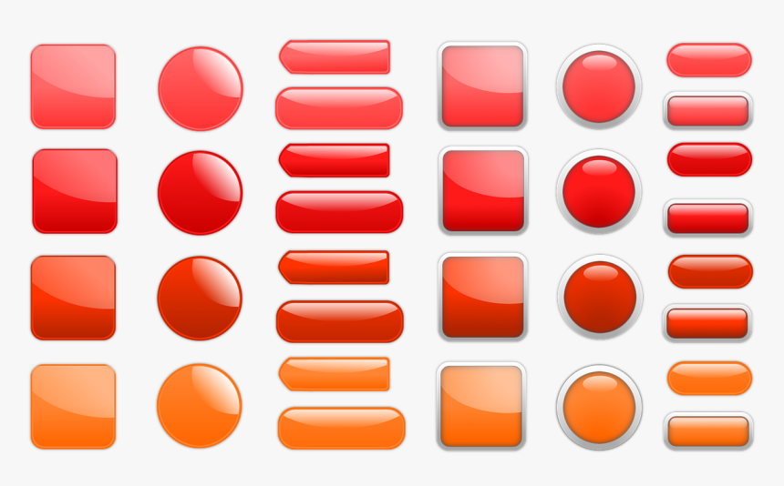 Button, Icon, Oblong, Square, About, Red, Orange - Button Icon Icon Square, HD Png Download, Free Download