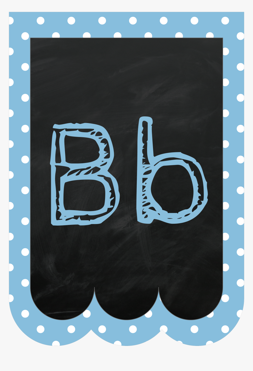 Chalkboard Bunting Banner Alphabet Polka Dot In Pastel - Illustration, HD Png Download, Free Download