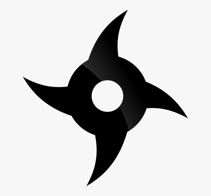 Wurfstern, Ninja, Graphic, Black, Fight, Metal - Ninja Symbols, HD Png Download, Free Download