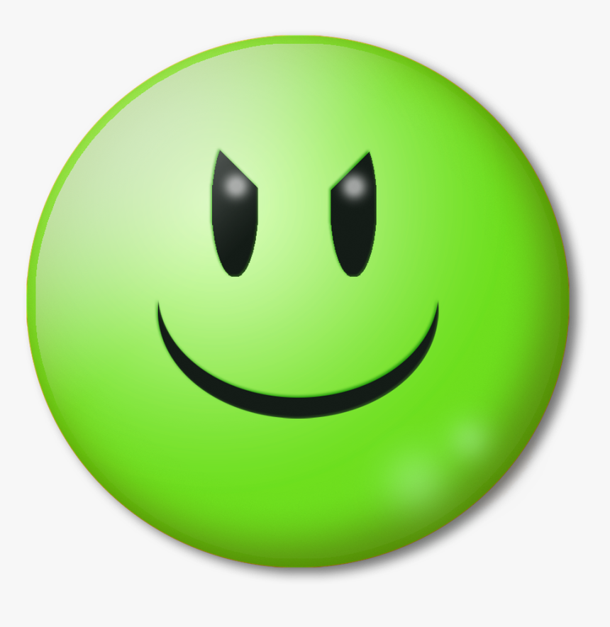 Emoticon, Evil, Smile, Bad, Happy, Crazy, Foolish - Love Emoji Warna Hijau, HD Png Download, Free Download