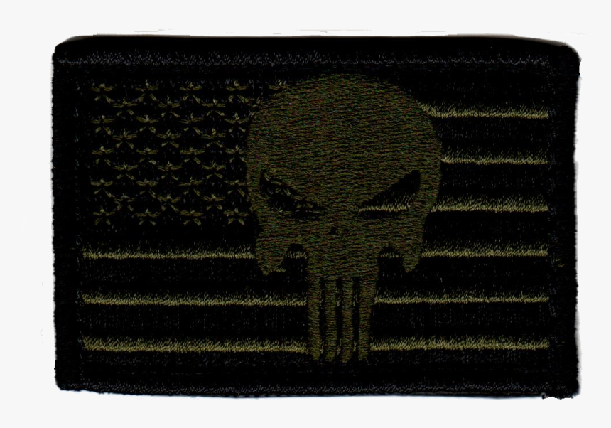 Tactical Punisher Skull Flag Green/black Patch - Wallet, HD Png Download, Free Download