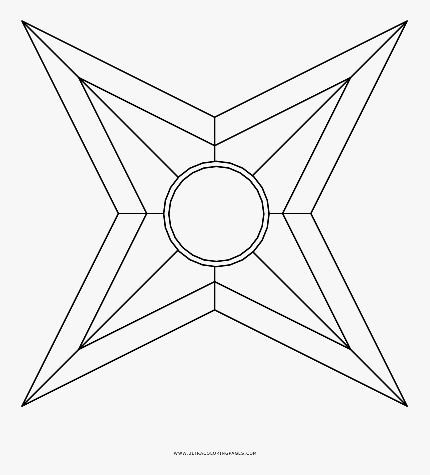 Shuriken Coloring Page - Line Art, HD Png Download, Free Download