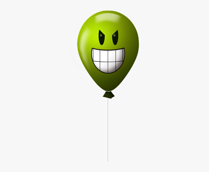 Balloon, Emoticon, Evil, Green, Smile, Happy, Crazy - Smiley, HD Png Download, Free Download