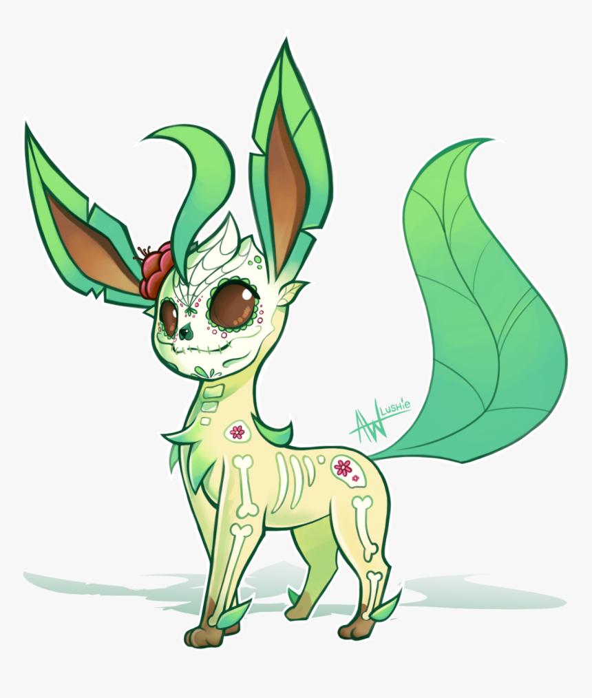Sugar Skull Leafeon - Halloween Leafeon, HD Png Download, Free Download