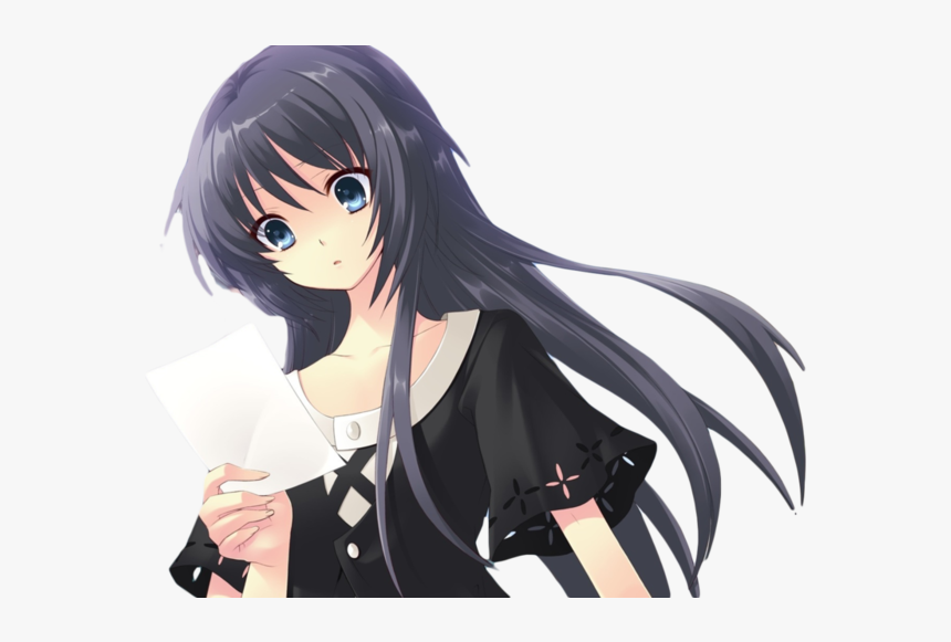 Anime Girls Png - Anime Girl With Letter, Transparent Png, Free Download