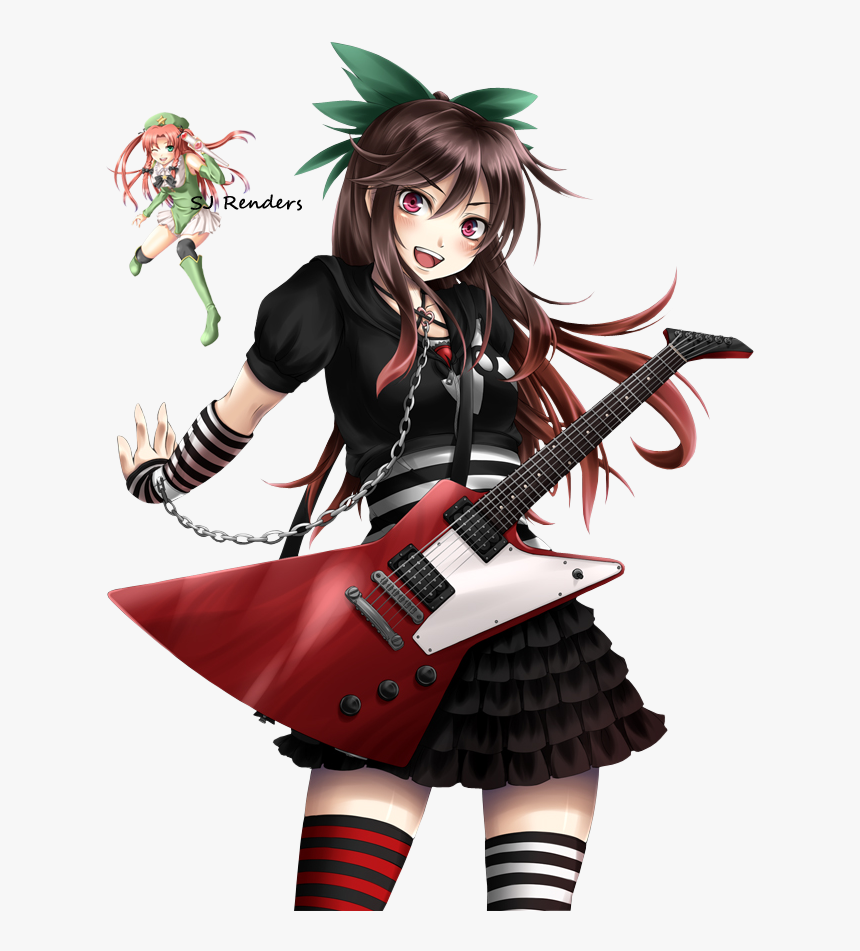 Anime Girl Guitar - Chicas Anime Con Guitarras, HD Png Download - kindpng