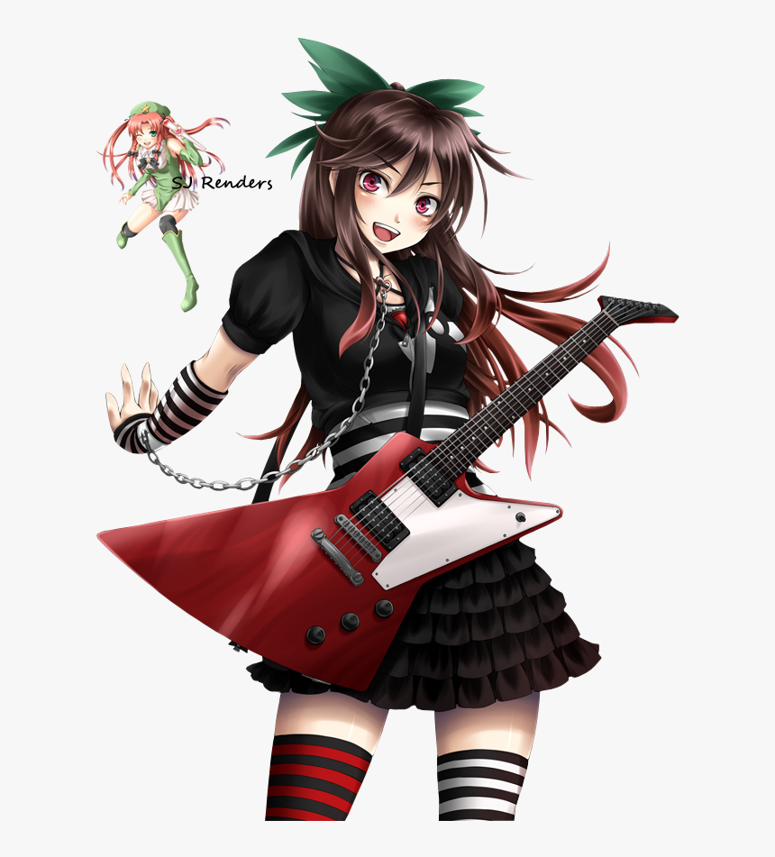 Anime Girl Guitar - Chicas Anime Con Guitarras, HD Png Download, Free Download