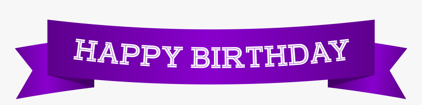 Happy Birthday Banner Purple Png Clip Art Image - Happy Birthday Banner Purple, Transparent Png, Free Download
