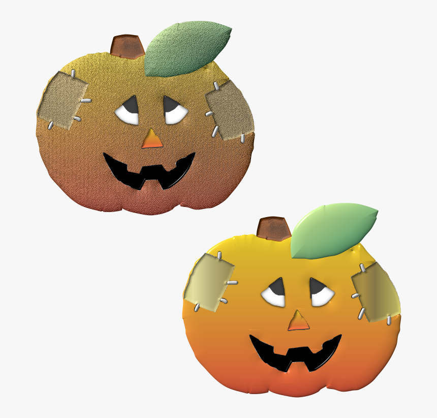 Cute Halloween Patched Up Pumpkins, Clip Art Printable - Jack-o'-lantern, HD Png Download, Free Download