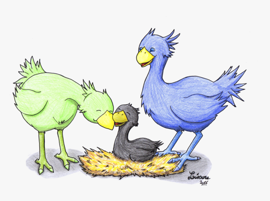 Chocobo Family By Lissou - Drawing, HD Png Download, Free Download