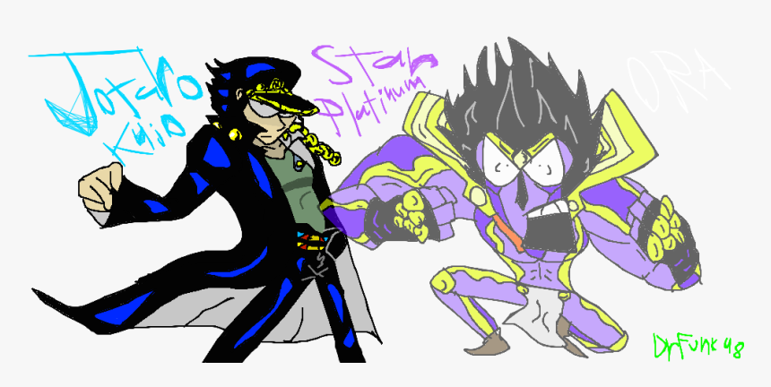 Jotaro Kujo Drawing Fan Art - Jotaro X Star Platinum, HD Png Download, Free Download