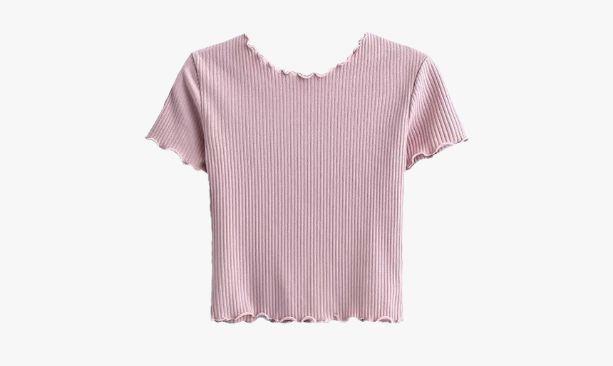 #shirt #top #pink #frills #croptop #cute #aesthetic - Ruffle Crop Top T Shirt, HD Png Download, Free Download