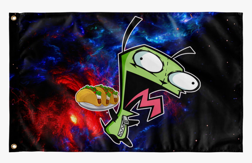 Invader Zim Grr Holding Tacos Flag - Seven Lions Illenium Flag, HD Png Download, Free Download