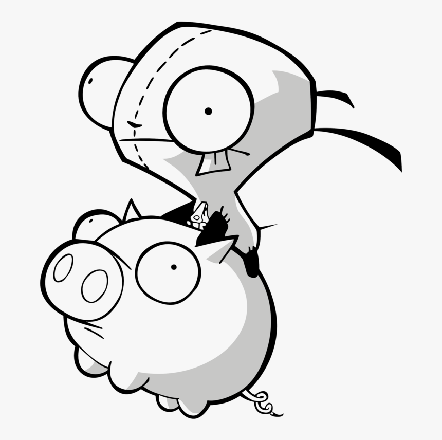 Invader Zim Coloring Page - Invader Zim Gir Pig, HD Png Download, Free Download