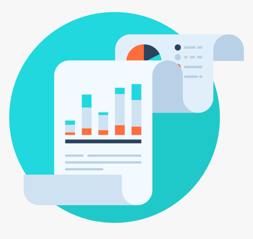 Long Flowing Piece Of Paper With Pie Charts And Bar - Financial Statement Png, Transparent Png, Free Download