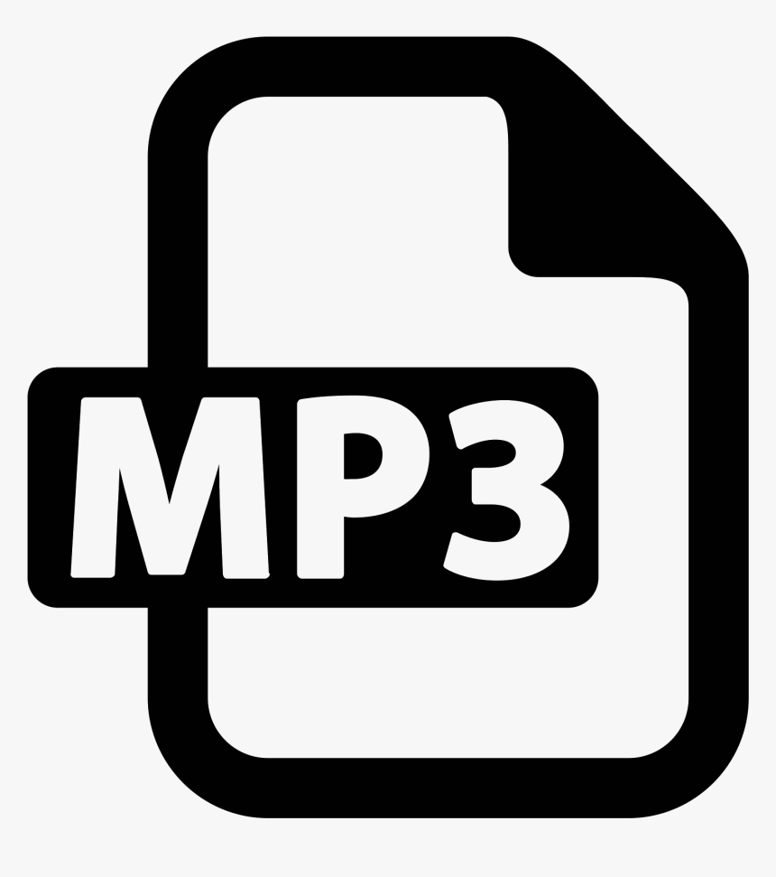 An Mp3 Icon Is Represented By A Piece Of Paper That - Rar Icon Black And White, HD Png Download, Free Download