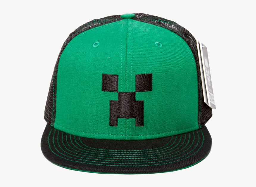 Creeper Face Premium Snapback Hat - Minecraft Creeper Cap Transparent, HD Png Download, Free Download