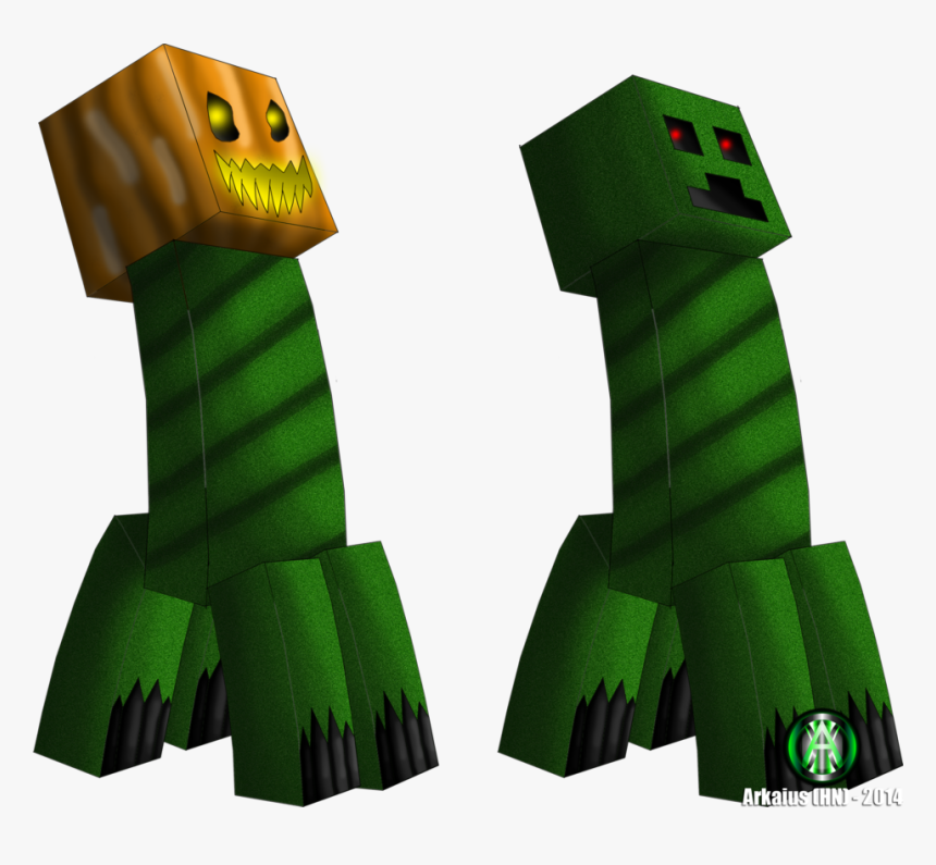 Minecraft My Ideas Pumpkin Head Creeper By Thelegendaryarkaius - Minecraft Creeper Ideas, HD Png Download, Free Download