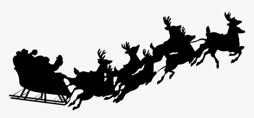 Sleigh Clipart Silhouette - Santa Claus Vector Png, Transparent Png, Free Download