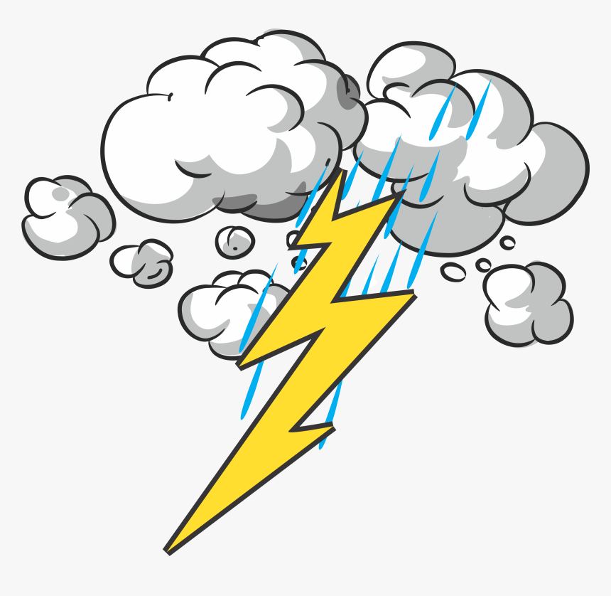 Clipart - Cartoon Thunder And Lightning, HD Png Download, Free Download