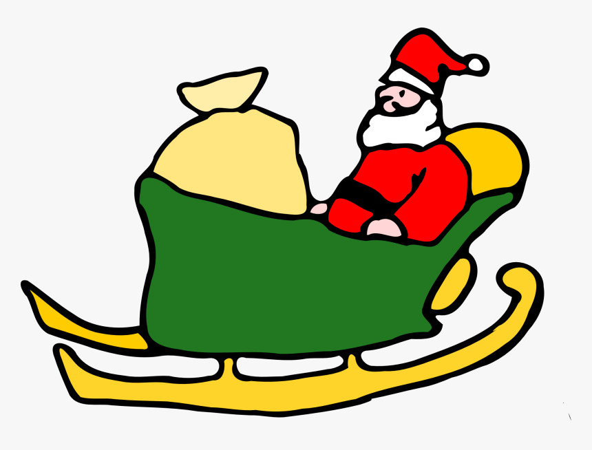 Santa In His Sleigh Easy To Draw, HD Png Download, Free Download