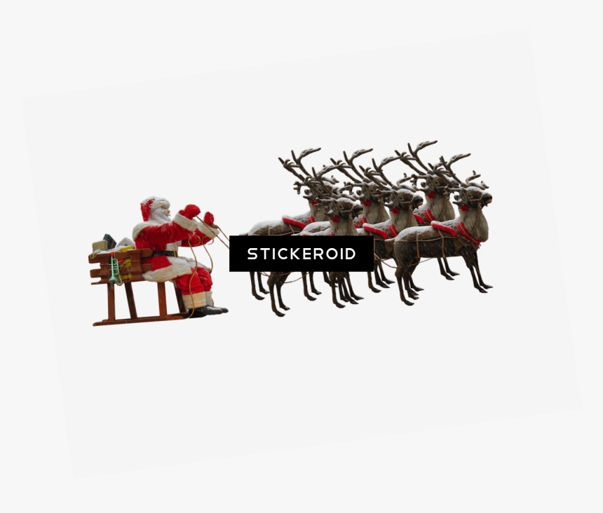 Santa Claus And Reindeer - Santa Claus, HD Png Download, Free Download