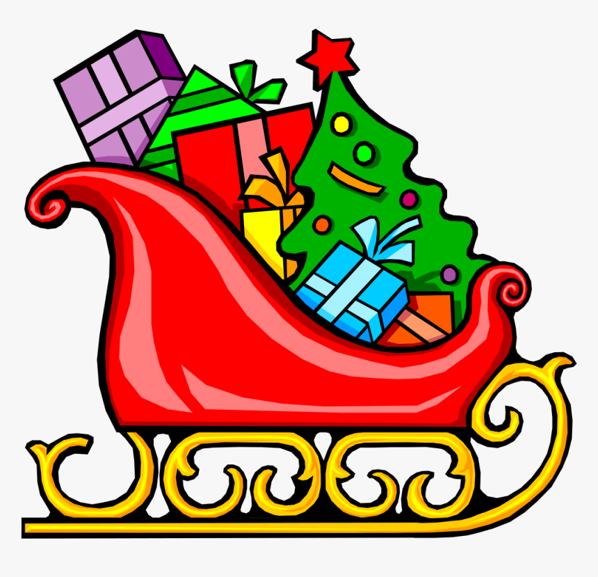 Transparent Santa Sleigh Silhouette Png - Santa Sleigh With Presents, Png Download, Free Download