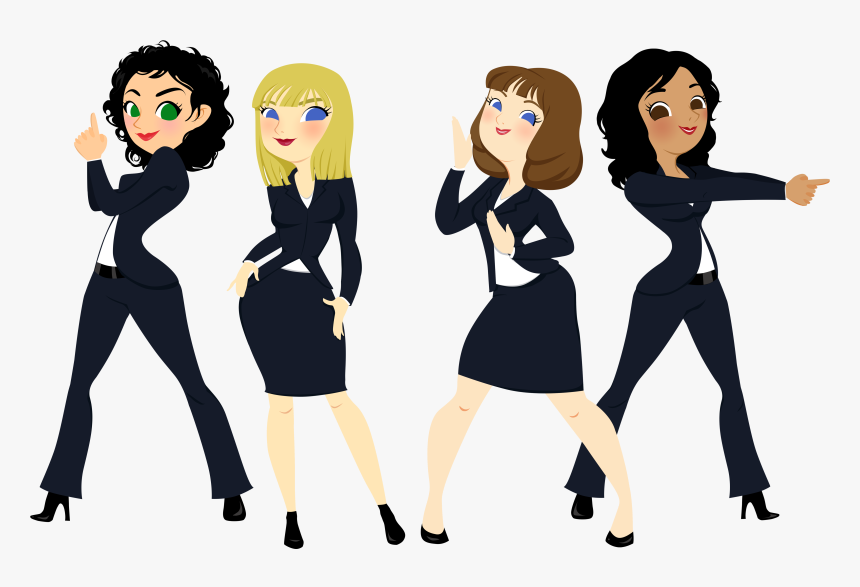 And Here They Are In Their Eye-catching "cartoon Angels - Mujeres Dibujo Png, Transparent Png, Free Download