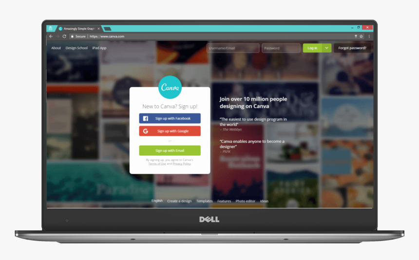 How To Use Canva - Sign Up Design In Web, HD Png Download, Free Download