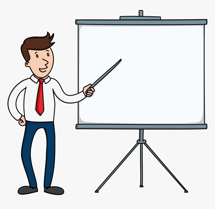 Presentation Clipart Presentation Board Cartoon Pointing - Cartoon Person Holding Paper, HD Png Download, Free Download