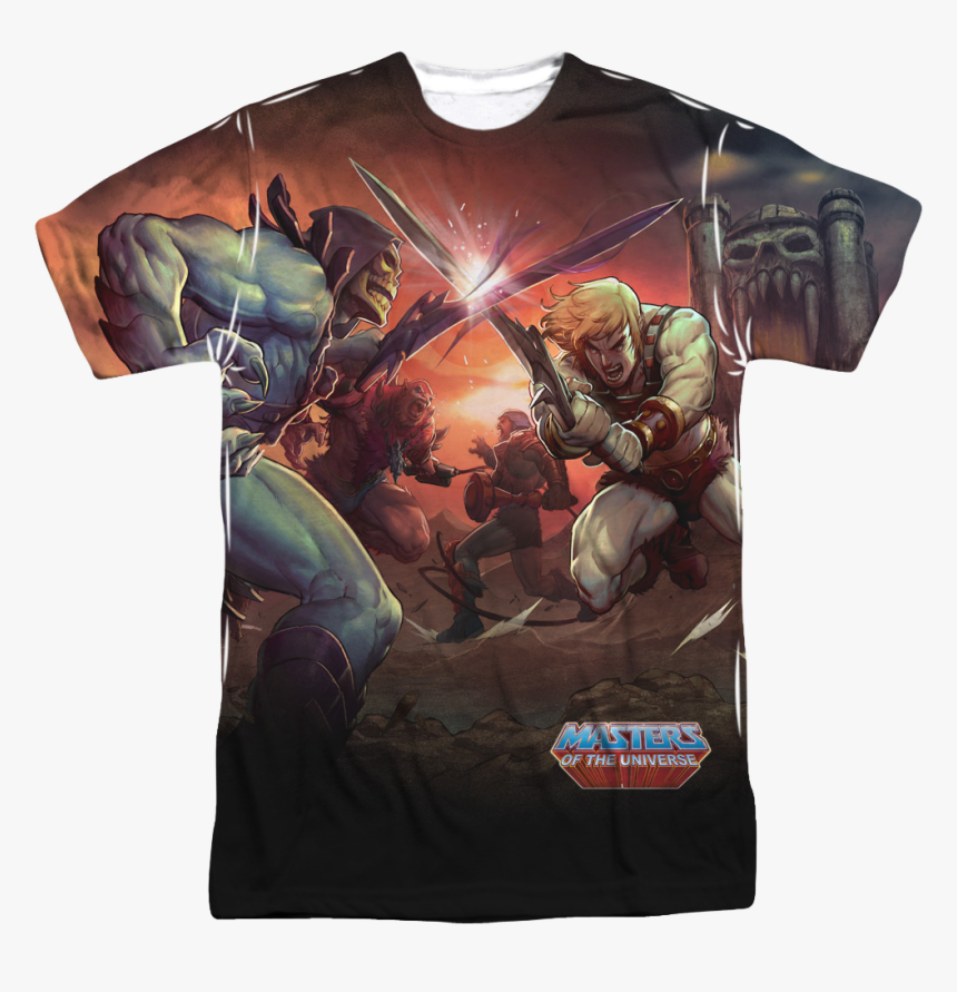 He-man And Skeletor Battle Sublimation Shirt - Skeletor, HD Png Download, Free Download
