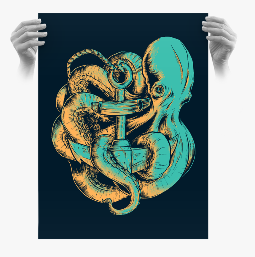 Aquatic Aid Octopus Screen Print By Seventh - Screen Print Horror Movie, HD Png Download, Free Download