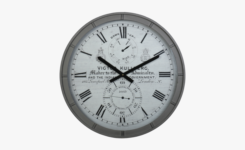 Kullberg British Naval Metal Wall Clock - Clock, HD Png Download, Free Download