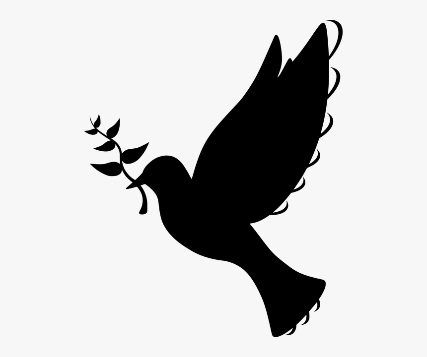 Silhouette, Peace, Dove, Flying, Olive, Branch, Symbol - Batak Christian Protestant Church, HD Png Download, Free Download