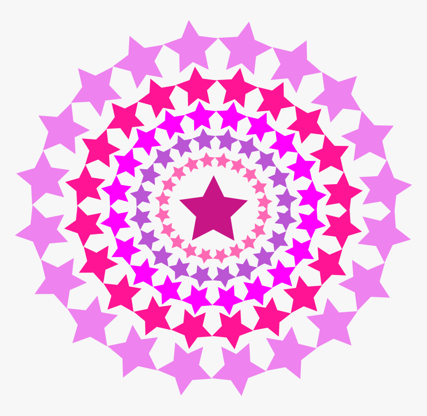 Pink,tree,flower - Purple Stars In A Circle, HD Png Download, Free Download