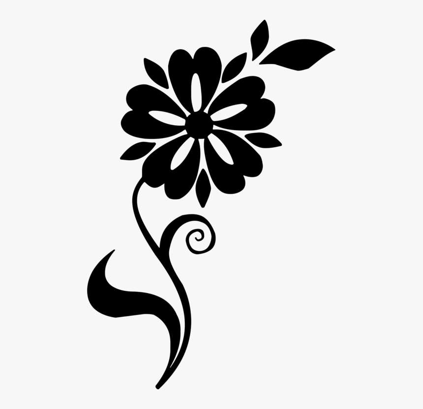 Monochrome - Line Art Flower Design, HD Png Download, Free Download