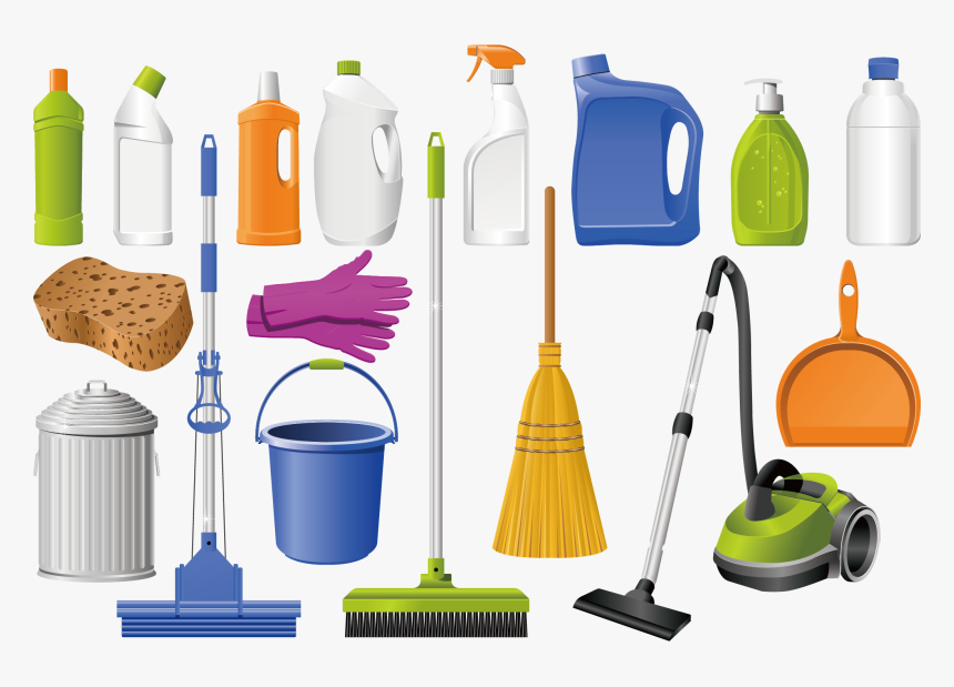 Transparent Cleaning Supplies Png - Tools And Equipment In Housekeeping, Png Download, Free Download