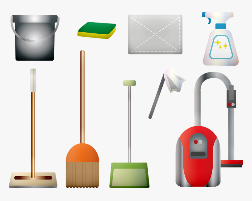 Cleaning Supplies, Vacuum, Broom, Duster, Sponge - Materiel De Nettoyage Maison, HD Png Download, Free Download