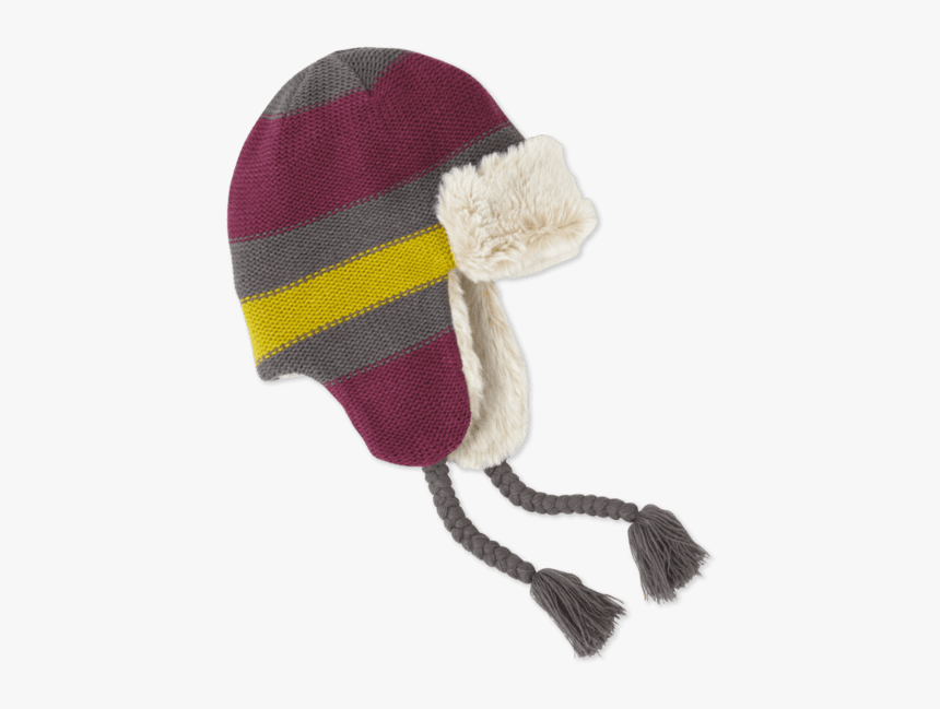 Striped Trapper Winter Hat - Knit Cap, HD Png Download, Free Download