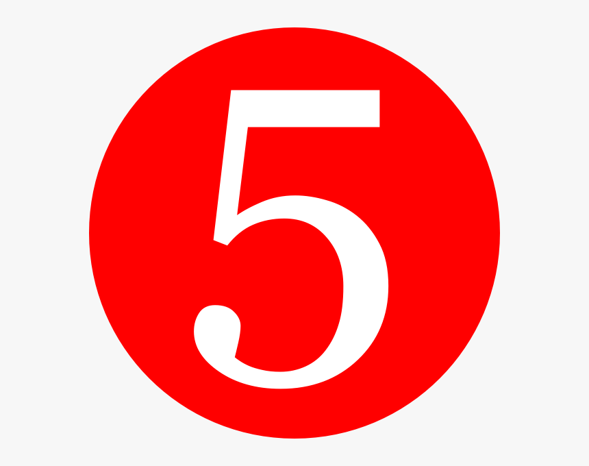 Red Circle Number 5, HD Png Download, Free Download