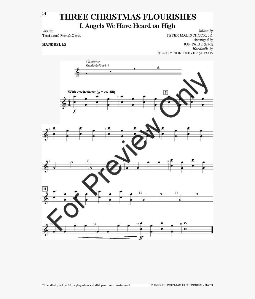 Three Christmas Flourishes Thumbnail - Sheet Music, HD Png Download, Free Download