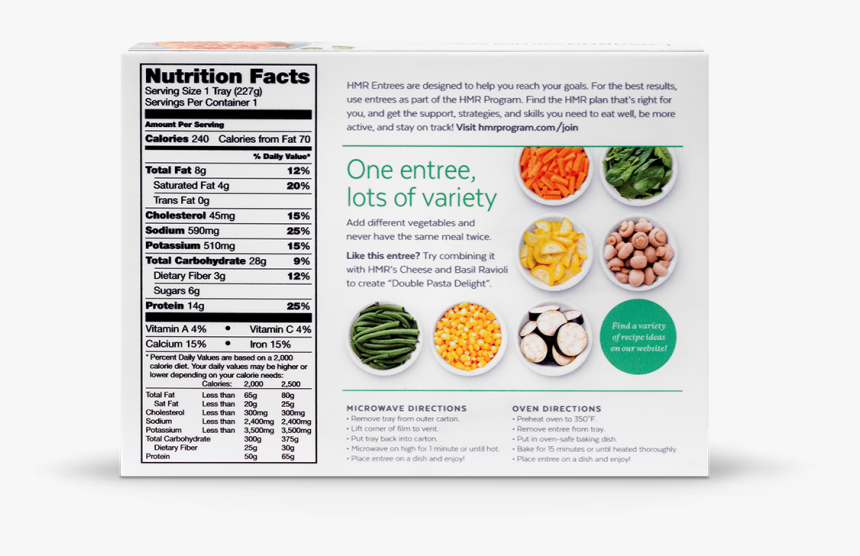 Hmr Entree Nutrition Label, HD Png Download, Free Download