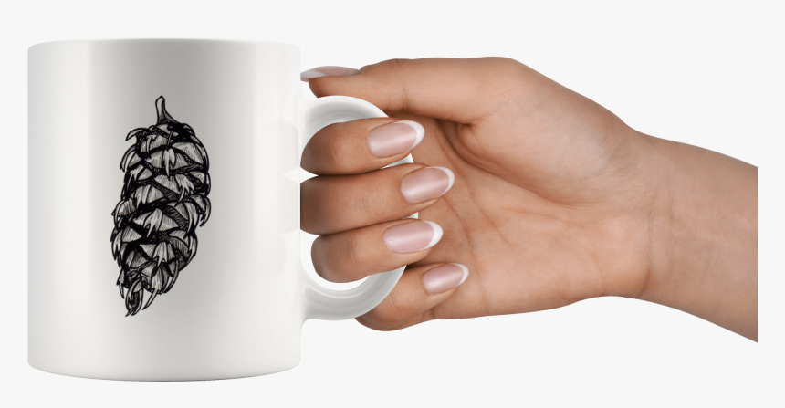 Pine Cone Ceramic Mug / Black And White Pine Cone/ - Mug, HD Png Download, Free Download