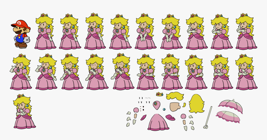 Click For Full Sized Image Princess Peach - Princess Peach Paper Mario Sprite, HD Png Download, Free Download