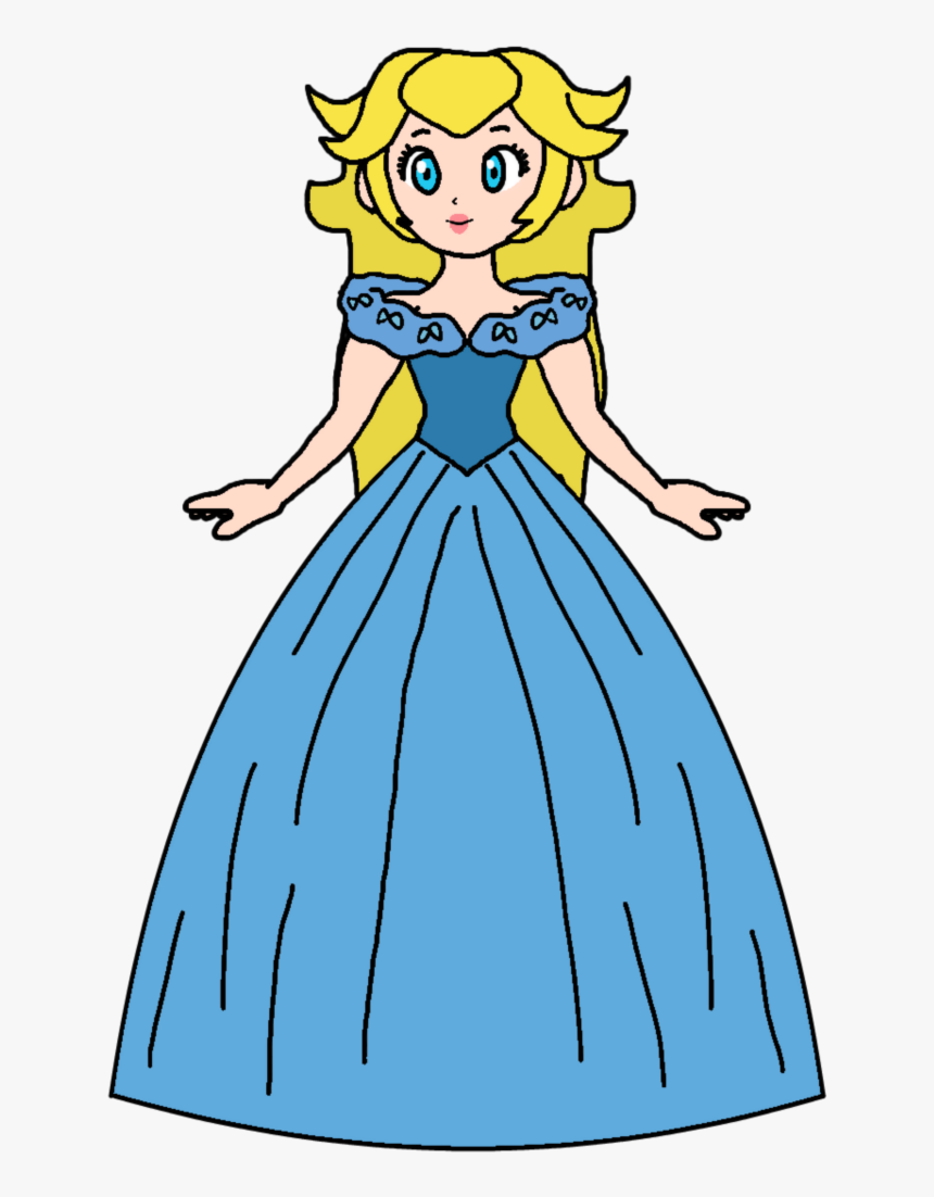 Transparent Dress Clipart Free - Princess Peach Cinderella, HD Png Download, Free Download