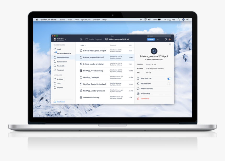 Spideroak Share App On Macbook - Personal Computer, HD Png Download, Free Download