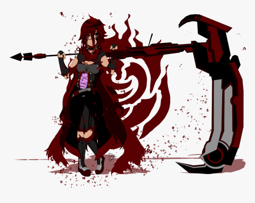 Rwby Fanfiction Half Grimm Ruby , Png Download - Rwby Ruby's Symbol Black And White, Transparent Png, Free Download