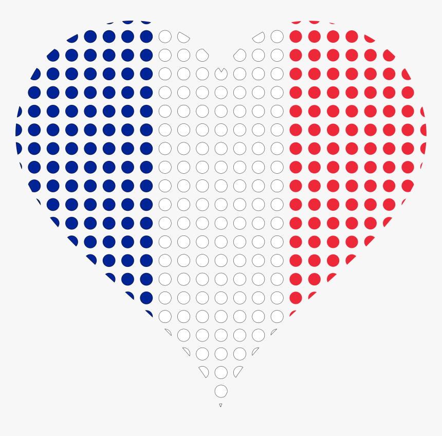 Heart France Flag Circles Stroked - Black Grunge Halftone Vector, HD Png Download, Free Download