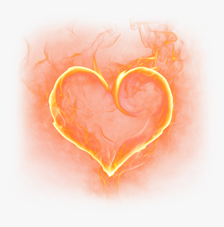 Art Fire Heart Effects Stickers - Transparent Fire Heart Png, Png Download, Free Download